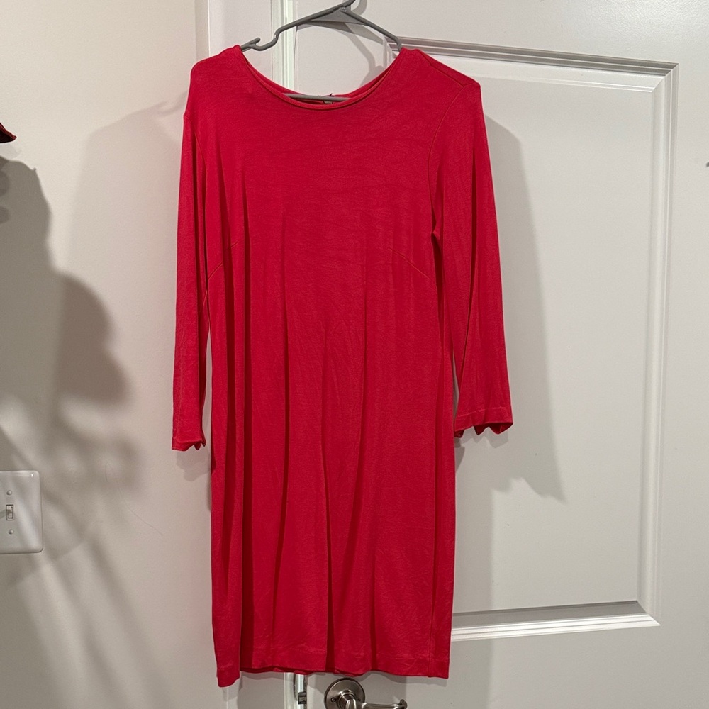 Ann Taylor Vibrant Red Long Sleeve Dress